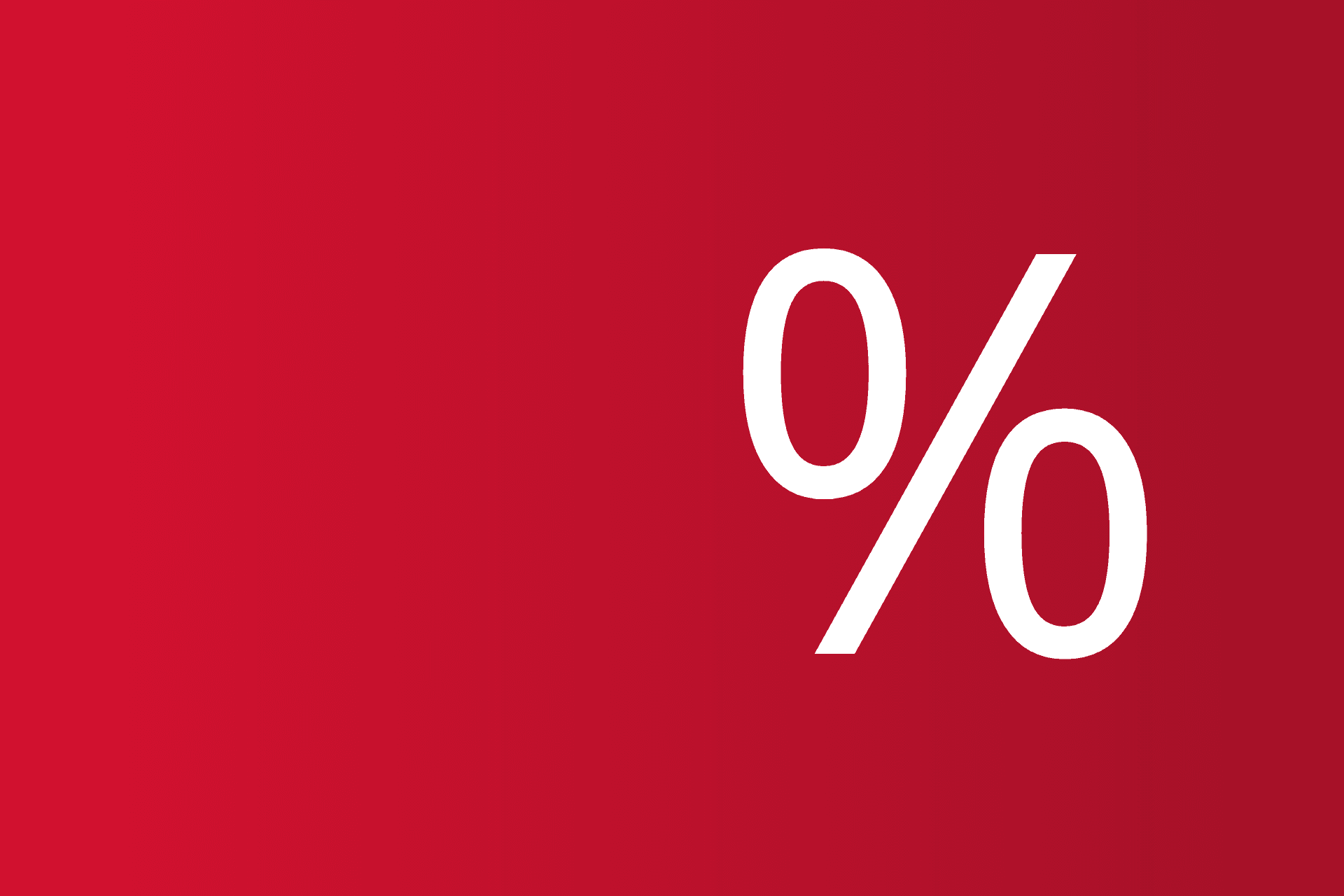 Großes weißes Prozentzeichen über Hintergrund, symbolisiert Rabattaktion. Großes weißes Prozentzeichen über Hintergrund, symbolisiert Rabattaktion.